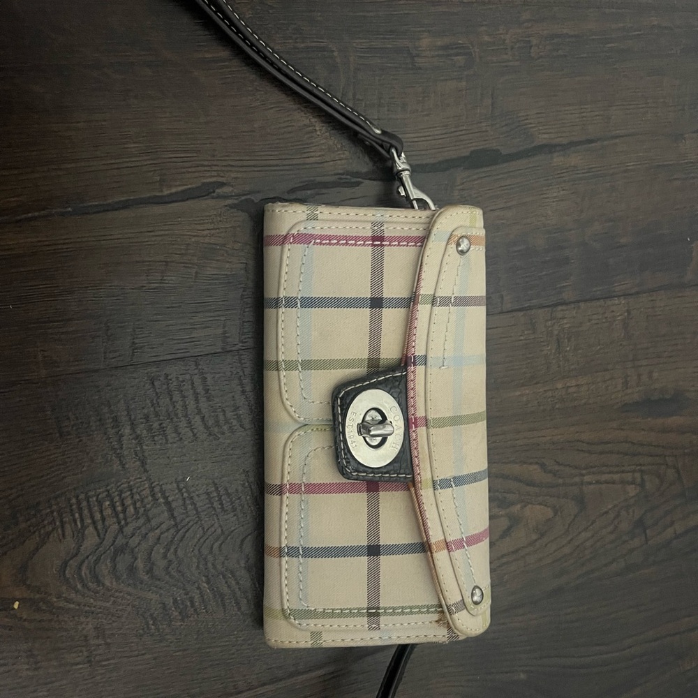 Coach wristlet with Turn Lock Closure